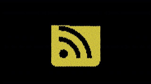 Symbol rss square is knitted from a woolen thread. Knit like a sweater