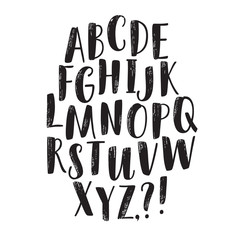 Brush hand drawn textured vector typeset