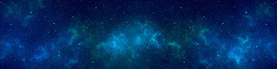 Nebula and stars in night sky web banner. Space background. - 306777813