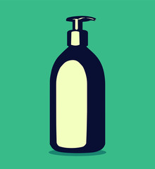 Plastic bottle with a dispenser for cosmetics - vector illustration