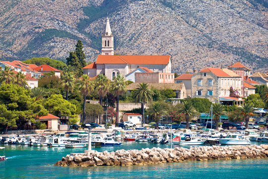 Fototapeta Town of Orebic on Peljesac peninsula waterfront view