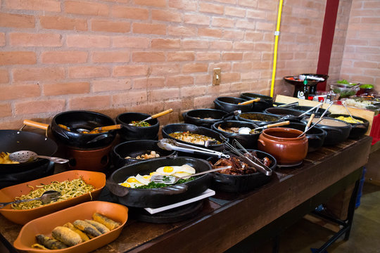 Homemade food in a self service restaurant. Cunha-SP, Brazil