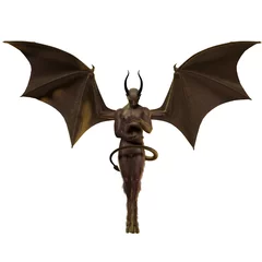 Fotobehang Devil demon wings satanic horns © david