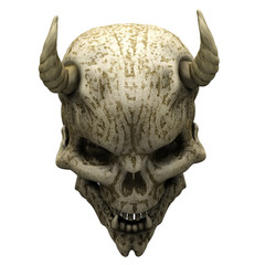 Demon skull devil bones horned head