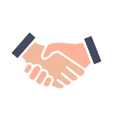 Handshake icon line and flat style isolated on white Vector