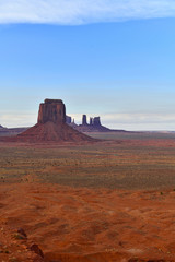 The desert landscape of Monument Valley, Navajo Tribal Park in the southwest USA in Arizona and Utah, America