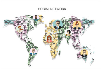 Social network, people connecting all over the world.