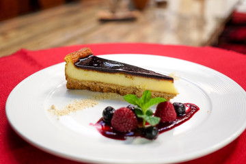 Cake on a restaurant table