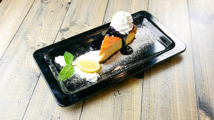 Cake on a restaurant table
