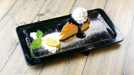 Cake on a restaurant table