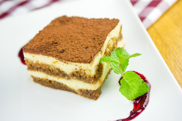 Cake on a restaurant table