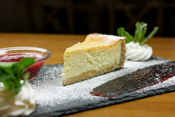 Cake on a restaurant table