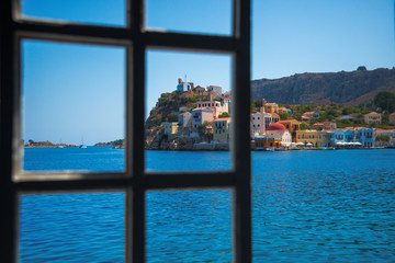 Greek island Kastellorizo. Dodecanese. Greece. View from the window