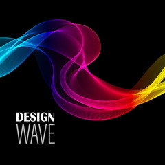  Abstract vector smooth color wave. Banner design