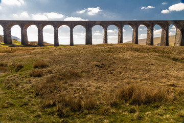 Fototapeta premium Arches of a graceful railway viaduct.