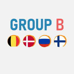 Fototapeta premium Group stages of the European football championship. Vector illustration.