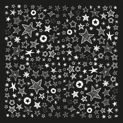 Hand drawn doodle stars. Vector illustration.