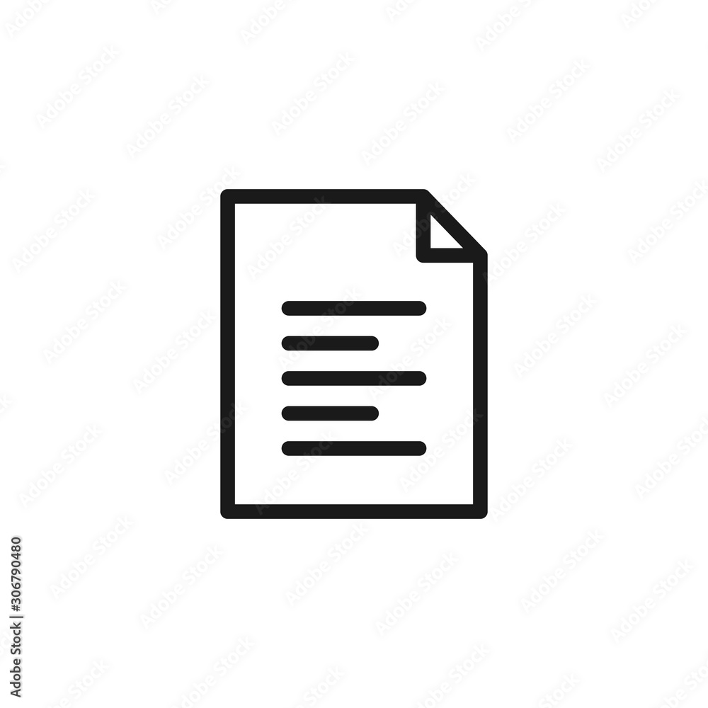 Aufkleber document icon. file, text document, a sheet of paper document. pdf, doc symbol for modern websites a