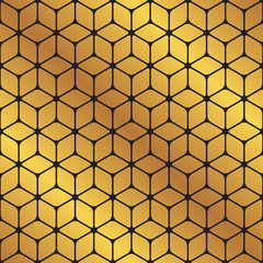 Seamless golden cube pattern texture background wallpaper