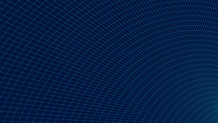 Vector grid with a square structure. Optical illusion. Detailed lines on dark background.