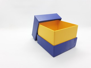 Fototapeta premium Elegant Luxury Cute Beautiful Colorful Accessories Gift Present Box in White Isolated Background