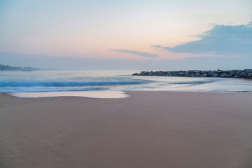 Beautiful tropical beach at sunset or sunrise Low tide