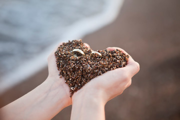 Love Wedding Ring Heart Hand