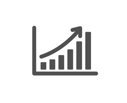 Column chart sign. Graph icon. Growth diagram symbol. Classic flat style. Simple graph chart icon. Vector