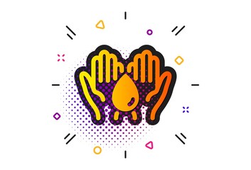 Fototapeta premium Fluid sign. Halftone circles pattern. Safe water icon. Ecology energy symbol. Classic flat safe water icon. Vector