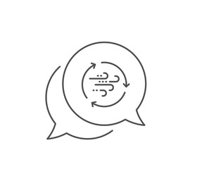 Wind energy line icon. Chat bubble design. Breeze sign. Ecology power symbol. Outline concept. Thin line wind energy icon. Vector