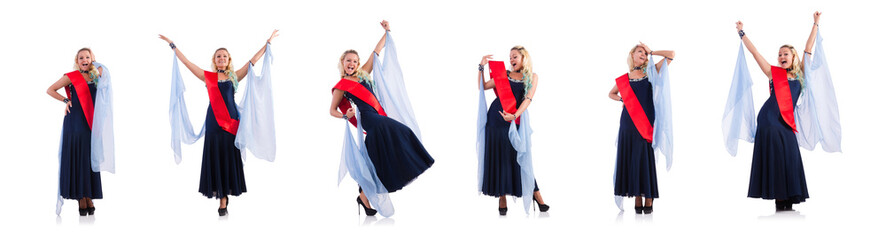 Beauty contest winner isolated on the white