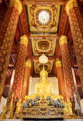 Fototapeta premium Beautiful Buddhist Temple and Buddha statue at Wat Na Phra Men Ayutthaya Thailand
