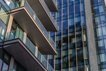 Series of evening views of Gae Aulenti square in Milan