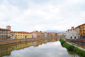 cityscape of pisa, italy