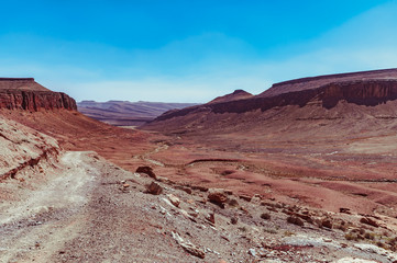 View on the moroccan desert, drying, desertification,