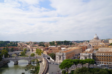 Naklejka premium krajobraz z Zamku Świętego Anioła w Watykanie