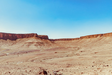Stones desert in Morocco, drying, desertification,