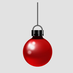 Christmas ball on isolated white background as a vector illustration