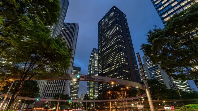 Tokyo, Japan - 9/25/18 - Beautiful lights of Shinjuku district of Tokyo at night.
