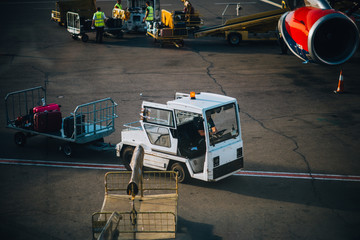 Naklejka premium Small vehicle for transportion luggage