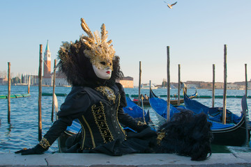 Fototapeta na wymiar Female mask at the Venice carnival
