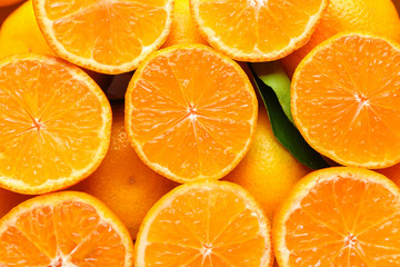 Ripe tasty tangerines as background
