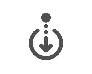 Scrolling screen sign. Scroll down arrow icon. Swipe page. Classic flat style. Simple scroll down icon. Vector