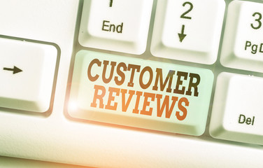 Text sign showing Customer Reviews. Business photo text review of a product or service made by a...