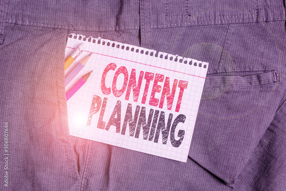 Poster conceptual hand writing showing content planning. concept meaning establish a fluid workflow around 
