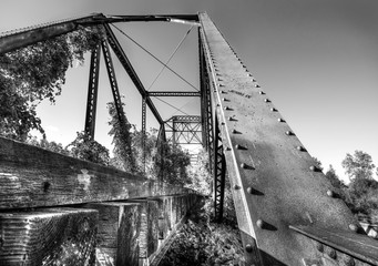 Railway bridge steel girders Peterborough OntarioCanada