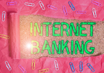 Conceptual hand writing showing Internet Banking. Concept meaning banking method which transactions...