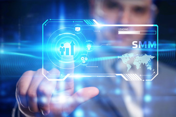 Fototapeta premium Business, Technology, Internet and network concept. SMM Social Media Marketing