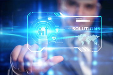 Fototapeta premium Business, Technology, Internet and network concept. Business solutions, success and strategy concept.
