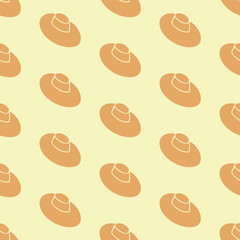 Hand drawn seamless pattern with hats. Vector illustration. EPS 10